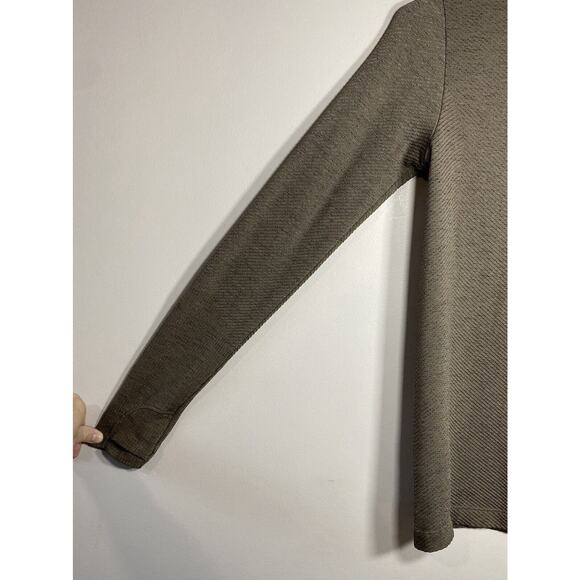 Athleta Turtleneck Women's XSMALL Brown Ribbed Long Sleeve Base Layer Thumbcuffs - Picture 2 of 8